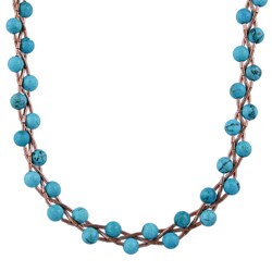 Silvermoon Copper Howlite Bead Woven Necklace