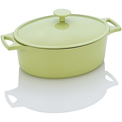 Fagor 5.5-quart Lemon Lime Enameled Cast Iron Oval Dutch Oven with Lid 