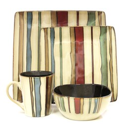 American Atelier Canyon Stripes 16-piece Dinnerware Set