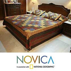 Handcrafted Cotton 'Sensational' Bedspread Set (India)