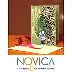 Set of 8 Handcrafted Saa Paper 'Thai Hello' Greeting Cards (Thailand)