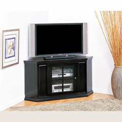 46-inch Rubbed Black Corner TV Stand