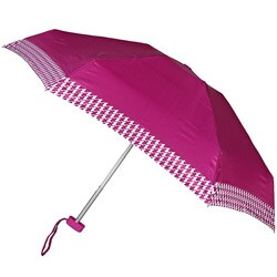 Leighton Purple Houndstooth Auto Compact Umbrella