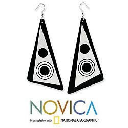 Recycled LP Vinyl Record 'Copacabana Eclipse' Dangle Earrings (Brazil)