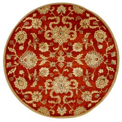 Hand-tufted Delhi Rust/ Gold New Zealand Wool Rug (6' Round)