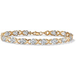 10k Yellow Gold 1ct TDW Diamond X and O Bracelet (I-J, I2-I3)