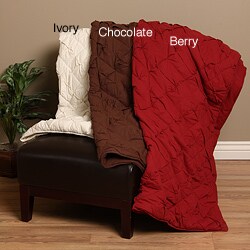 Hand-woven Pintuck Rayon Silk Viscose Filled Throw