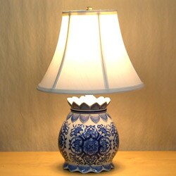Blue and White Tulip Porcelain Table Lamp