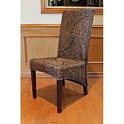 Lambada High-back Mahogany Hyacinth Chairs (Set of 2)
