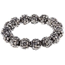Black Aurora Borealis Acrylic Crystal Stretch Bracelet 