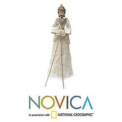 Handcrafted Pule and Pinewood 'Prince In Love' Rod Puppet (Indonesia)