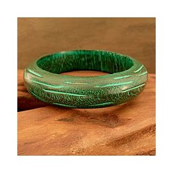 Mango Wood 'Empress' Bangle Bracelet (India)