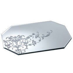 Crystal Clear Victoria White Glass Placemats (Set of 2)