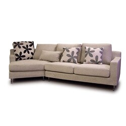 Bliss Sectional Fabric Sofa with Pillows