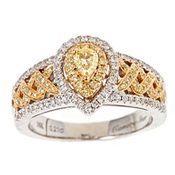 Dyach 18k Two-tone Gold 5/8ct TDW Yellow and White Diamond Fashion Ring (G-H, I1-I2)