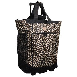 Olympia 20-inch Leopard Rolling Shopper Tote