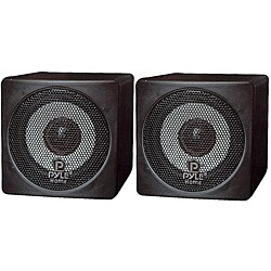 Pyle 3-inch 100 Watt Mini Cube Bookshelf Speaker (Refurbished) 