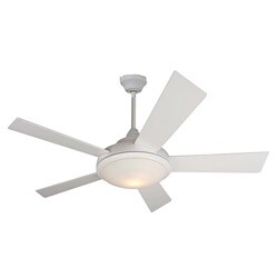 Cosmopolitan 52-inch White Contemporary Fan/ Light