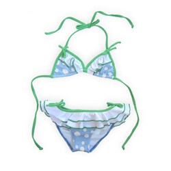 Azul Swimwear Girl's Bubblecious Blue Triangle Bikini