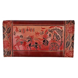 Leather Red Chariot Clutch (India)