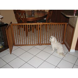 Crown Pet 40-74.5-in Wide Span Chestnut Brown All Wood Pet Gate 
