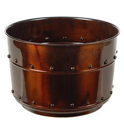 Metal 12-inch Riveted Planters (Set of 2)