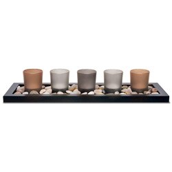 Sarah Peyton 5-piece Earth Tone Candle Tray Set