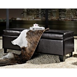 Oxford Bonded Leather Storage Ottoman Bench