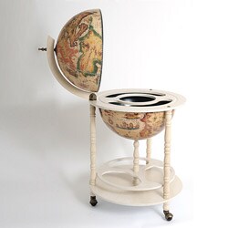 Old Modern Handicrafts White Globe Drinks Cabinet