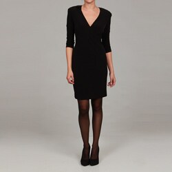 Calvin Klein Women's Black Sequin Shoulders Dress