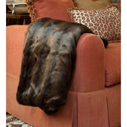 Brown Faux Fur Throw