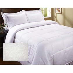 Embossed Scroll Microfiber Down Alternative Comforter Set