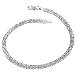 14k White Gold 8-inch Bizmark Bracelet