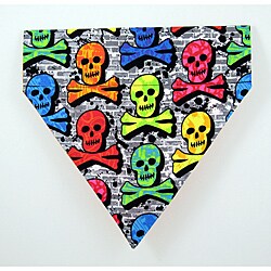 Ruff Stuff USA Grey Skulls Dog Collar Bandana