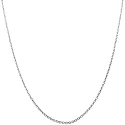 14k White Gold 24-inch Diamond-cut Cable Chain