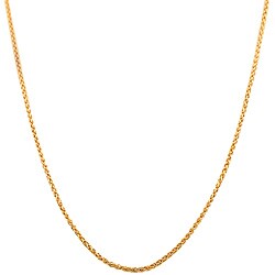 14k Rose Gold 20-inch Round Wheat Chain