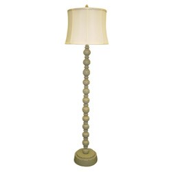 Luisito Sage Distressed Wooden Floor Lamp