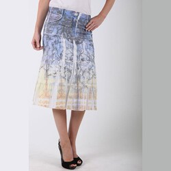 Tabeez Women's Grey and White Cloud Skirt