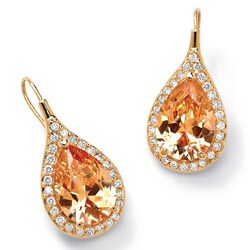 Lillith Star 18k Goldplated Champagne and White Cubic Zirconia Earrings