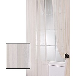 Linen Open Weave Cream 96-inch Sheer Curtain Panel 