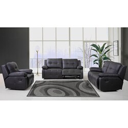 Montgomery Italian Leather Reclining Sofa, Loveseat and Armchair Set
