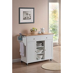 Meryland White Modern Kitchen Island Cart