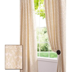 Westminster Cream Color 95-inch Cotton Damask Curtain Panel