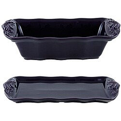 Appolia French Ceramic Eggplant 2-piece Dessert Bakeware Set