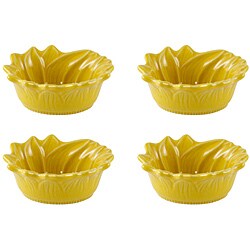 Appolia French Ceramic Yellow Sunflower Ramekins (Set of 4)