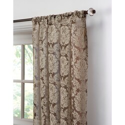 Damask Lace Pole Top 120-inch Curtain Panel Pair