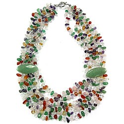 Pearlz Ocean Green Aventurine and Multi-gemstone Chip 21-inch Necklace