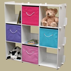White Finish 9-cubby Shelves