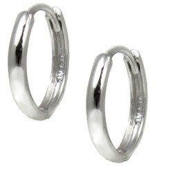 10kt White Gold Rounded Mini-Hoop Earrings