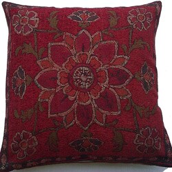 Belgium Woven Floral Decorative Pillow